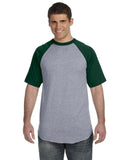 Augusta Sportswear-423-Adult Short-Sleeve Baseball Jersey-ATH HTHR/ DK GRN
