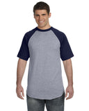 Augusta Sportswear-423-Adult Short-Sleeve Baseball Jersey-ATH HTHR/ NAVY