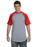 Augusta Sportswear-423-Adult Short-Sleeve Baseball Jersey-ATH HTHR/ RED