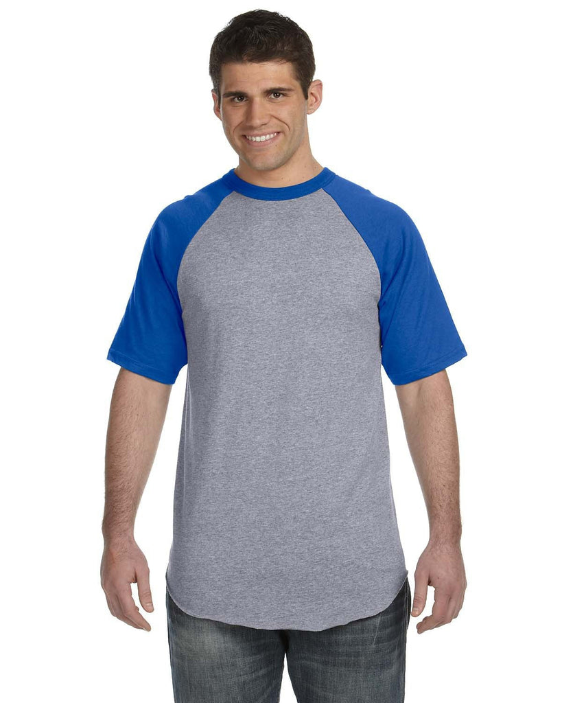 Augusta Sportswear-423-Adult Short-Sleeve Baseball Jersey-ATH HTHR/ ROYAL