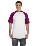 Augusta Sportswear-423-Adult Short-Sleeve Baseball Jersey-WHITE/ MAROON