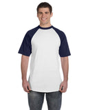 Augusta Sportswear-423-Adult Short-Sleeve Baseball Jersey-WHITE/ NAVY