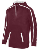 Augusta Sportswear-5554-Adult Stoked Tonal Heather Hoodie-MAROON/ WHITE