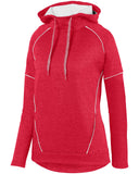 Augusta Sportswear-5556-Ladies Zoe Tonal Heather Hoodie-RED/ WHITE