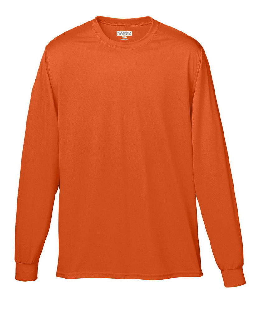 Augusta Sportswear-788-Adult Wicking Long-Sleeve T-Shirt-ORANGE