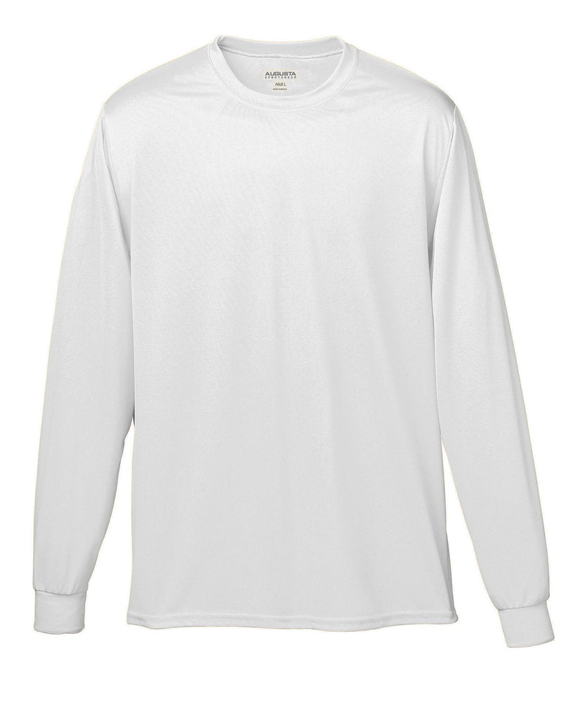 Augusta Sportswear-788-Adult Wicking Long-Sleeve T-Shirt-WHITE