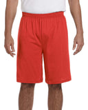 Augusta Sportswear-915-Adult Longer-Length Jersey Short-RED