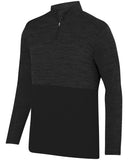 Augusta Sportswear-AG2908-Adult Shadow Tonal Heather Quarter-Zip Pullover-BLACK