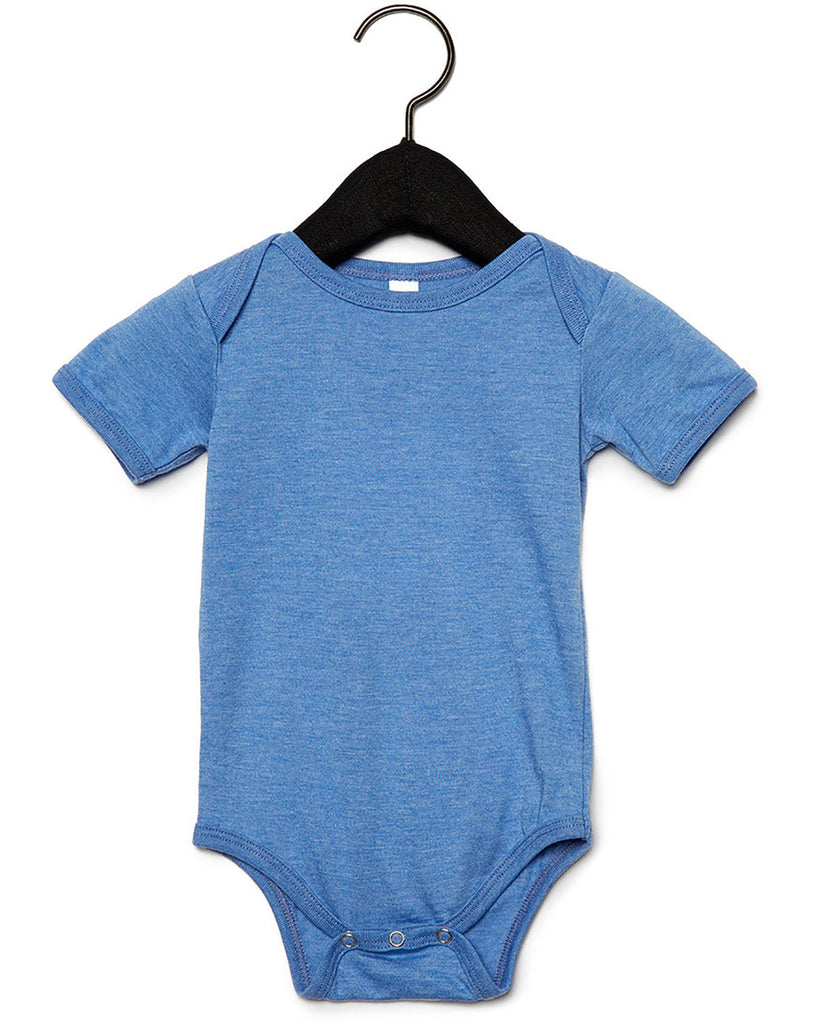 Bella + Canvas-100B-Infant Jersey Short-Sleeve One-Piece-HTHR COLUM BLUE