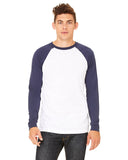 Bella + Canvas-3000C-Mens Jersey Long-Sleeve Baseball T-Shirt-WHITE/ NAVY