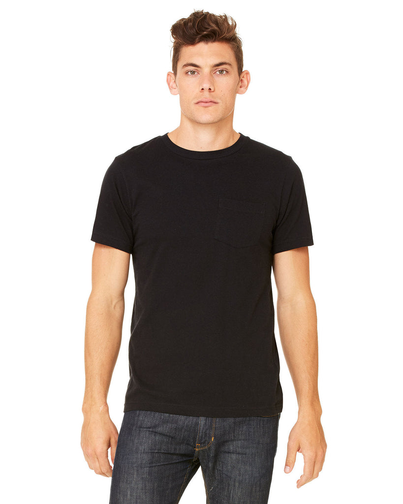 Bella + Canvas-3021-Mens Jersey Short-Sleeve Pocket T-Shirt-BLACK