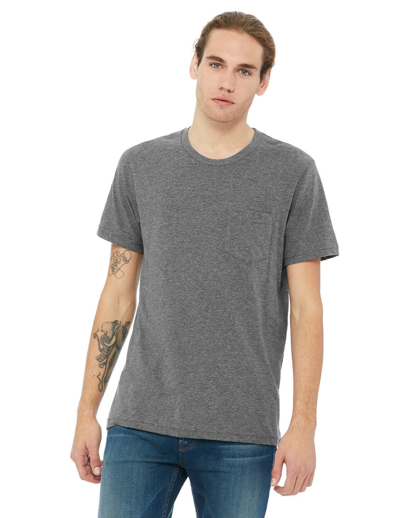 Bella + Canvas-3021-Mens Jersey Short-Sleeve Pocket T-Shirt-DEEP HEATHER