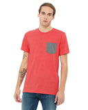 Bella + Canvas-3021-Mens Jersey Short-Sleeve Pocket T-Shirt-HTHR RED/ DP HTH