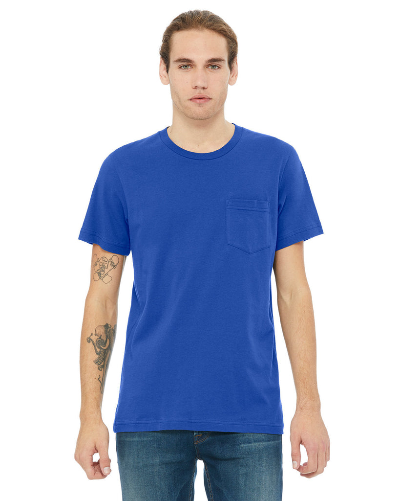 Bella + Canvas-3021-Mens Jersey Short-Sleeve Pocket T-Shirt-TRUE ROYAL