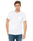 Bella + Canvas-3021-Mens Jersey Short-Sleeve Pocket T-Shirt-WHITE