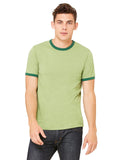 Bella + Canvas-3055C-Mens Jersey Short-Sleeve Ringer T-Shirt-HTHR GRN/ FOREST