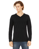 Bella + Canvas-3425-Unisex Jersey Long-Sleeve V-Neck T-Shirt-BLACK