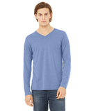 Bella + Canvas-3425-Unisex Jersey Long-Sleeve V-Neck T-Shirt-BLUE TRIBLEND