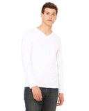 Bella + Canvas-3425-Unisex Jersey Long-Sleeve V-Neck T-Shirt-WHITE