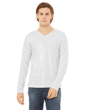 Bella + Canvas-3425-Unisex Jersey Long-Sleeve V-Neck T-Shirt-WHT FLCK TRIBLND