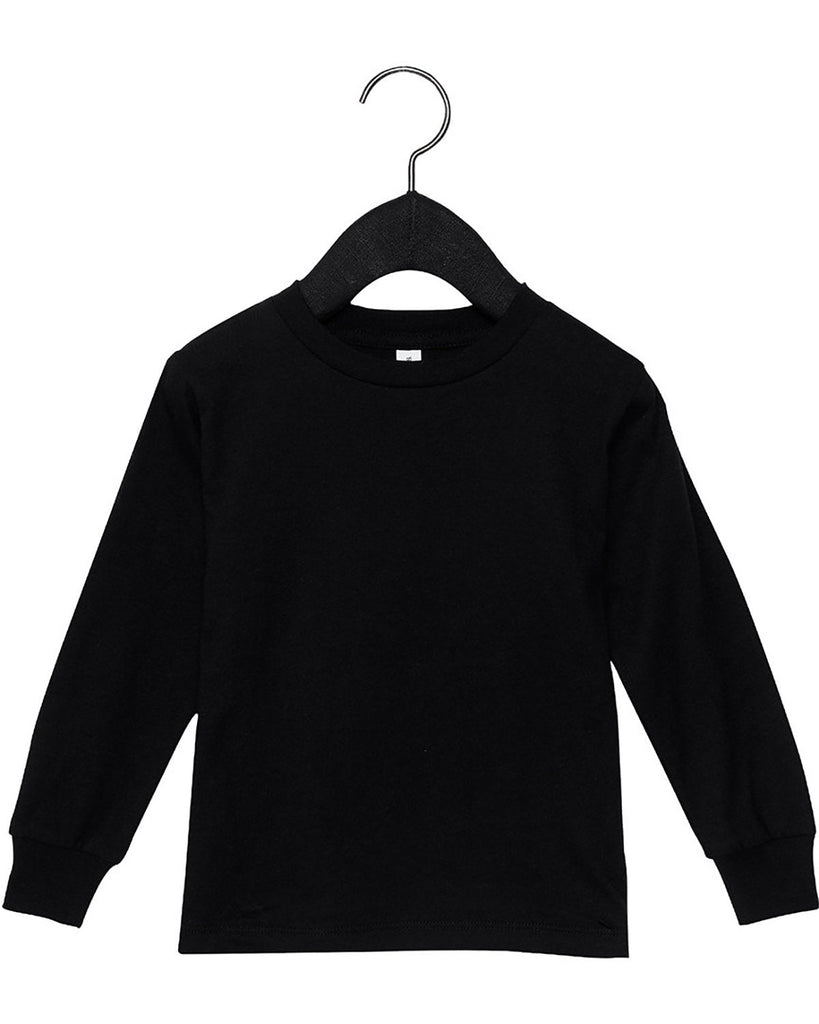 Bella + Canvas-3501T-Youth Toddler Jersey Long Sleeve T-Shirt-BLACK