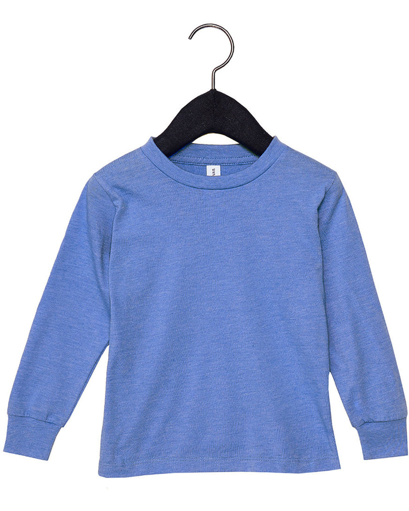 Bella + Canvas-3501T-Youth Toddler Jersey Long Sleeve T-Shirt-HTHR COLUM BLUE