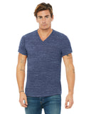 Bella + Canvas-3655C-Unisex Textured Jersey V-Neck T-Shirt-NAVY MARBLE