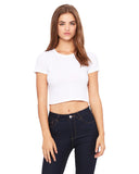 Bella + Canvas-6681-Ladies Poly-Cotton Crop T-Shirt-WHITE