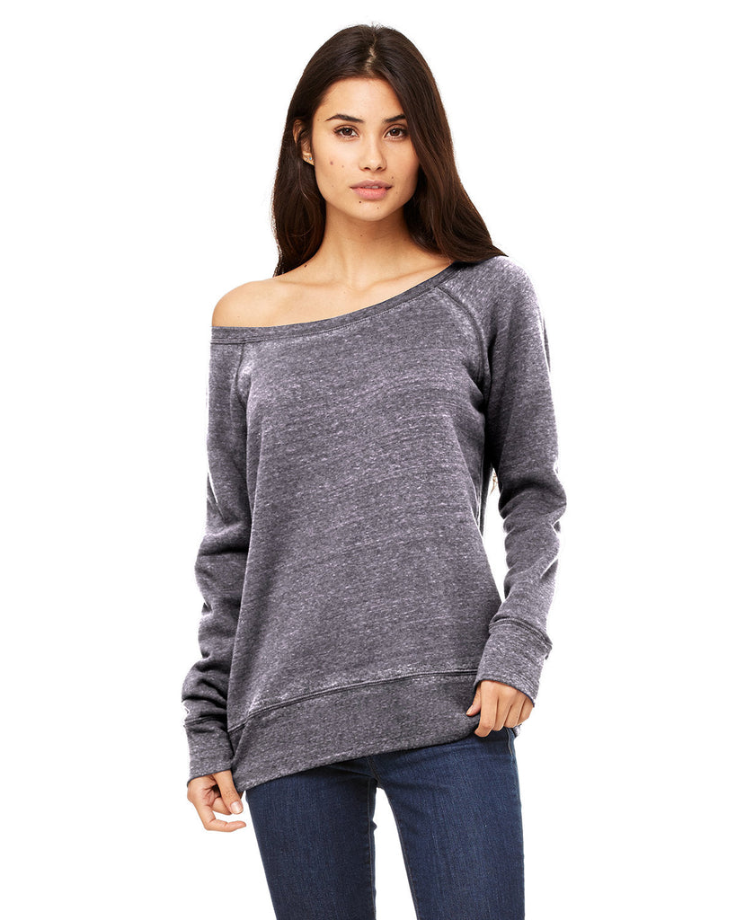 Bella + Canvas-7501-Ladies Sponge Fleece Wide Neck Sweatshirt-GREY ACID FLEECE