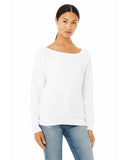 Bella + Canvas-7501-Ladies Sponge Fleece Wide Neck Sweatshirt-SOLID WHT TRBLND