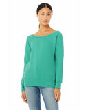 Bella + Canvas-7501-Ladies Sponge Fleece Wide Neck Sweatshirt-TEAL