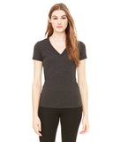 Bella + Canvas-8435-Ladies Triblend Short-Sleeve Deep V-Neck T-Shirt-CHAR BLK TRIBLND