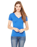 Bella + Canvas-8435-Ladies Triblend Short-Sleeve Deep V-Neck T-Shirt-TR ROYAL TRIBLND