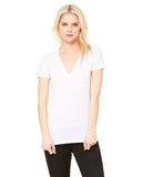 Bella + Canvas-8435-Ladies Triblend Short-Sleeve Deep V-Neck T-Shirt-WHT FLCK TRIBLND