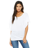 Bella + Canvas-8821-Ladies Flowy Draped Sleeve Dolman T-Shirt-WHITE
