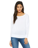 Bella + Canvas-8850-Ladies Flowy Long-Sleeve Off Shoulder T-Shirt-WHITE