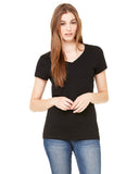 Bella + Canvas-B6005-Ladies Jersey Short-Sleeve V-Neck T-Shirt-BLACK