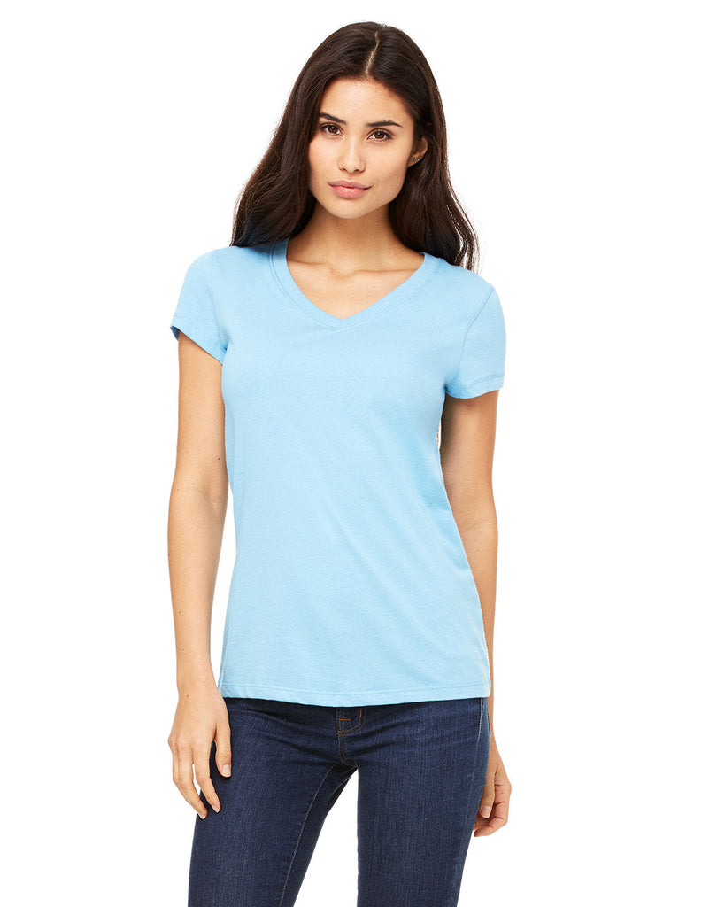 Bella + Canvas-B6005-Ladies Jersey Short-Sleeve V-Neck T-Shirt-OCEAN BLUE