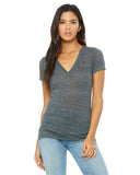 Bella + Canvas-B6035-Ladies Jersey Short-Sleeve Deep V-Neck T-Shirt-CHARCOAL MARBLE