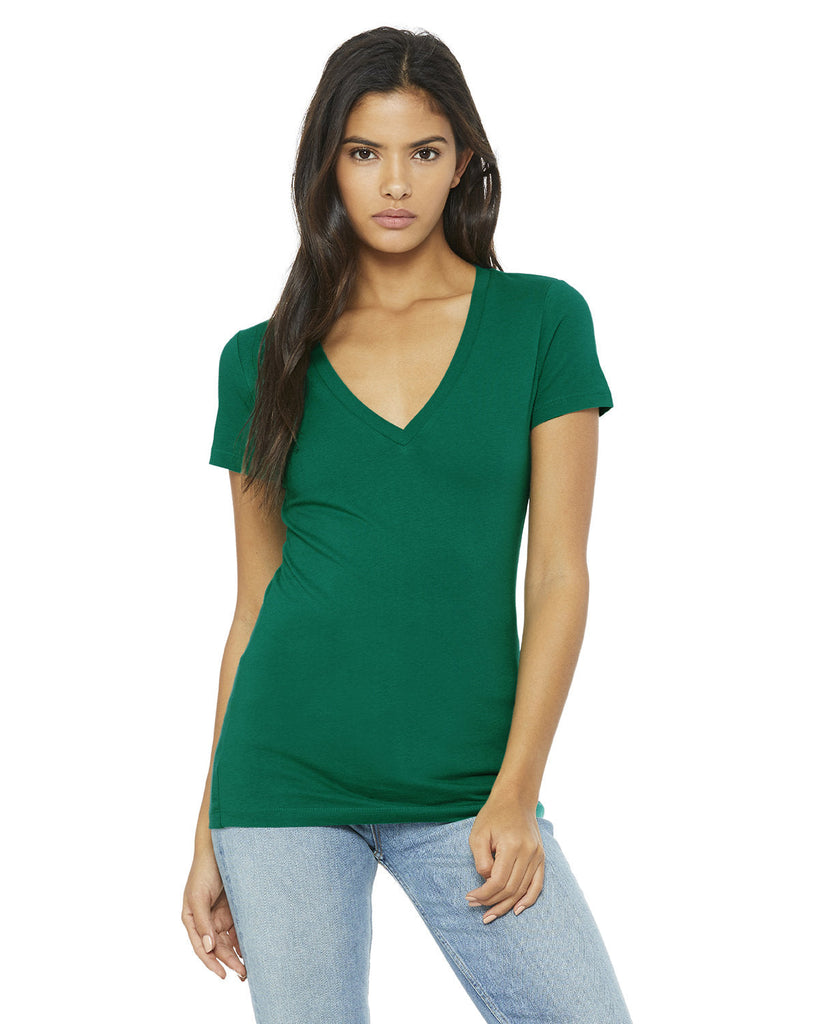 Bella + Canvas-B6035-Ladies Jersey Short-Sleeve Deep V-Neck T-Shirt-KELLY