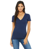Bella + Canvas-B6035-Ladies Jersey Short-Sleeve Deep V-Neck T-Shirt-NAVY