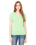 Bella + Canvas-B6035-Ladies Jersey Short-Sleeve Deep V-Neck T-Shirt-NEON GREEN