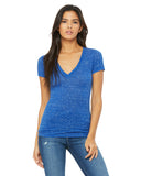 Bella + Canvas-B6035-Ladies Jersey Short-Sleeve Deep V-Neck T-Shirt-TRUE ROYAL MRBLE