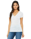 Bella + Canvas-B6035-Ladies Jersey Short-Sleeve Deep V-Neck T-Shirt-WHITE MARBLE