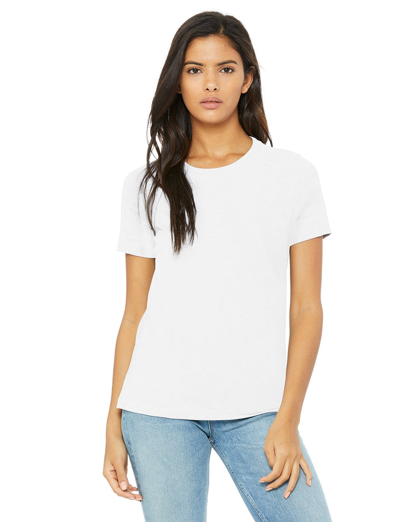 Bella + Canvas-B6400-Ladies Relaxed Jersey Short-Sleeve T-Shirt-WHITE