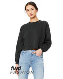 Bella + Canvas-B7505-FWD Fashion Ladies Raglan Pullover Fleece-DARK GREY