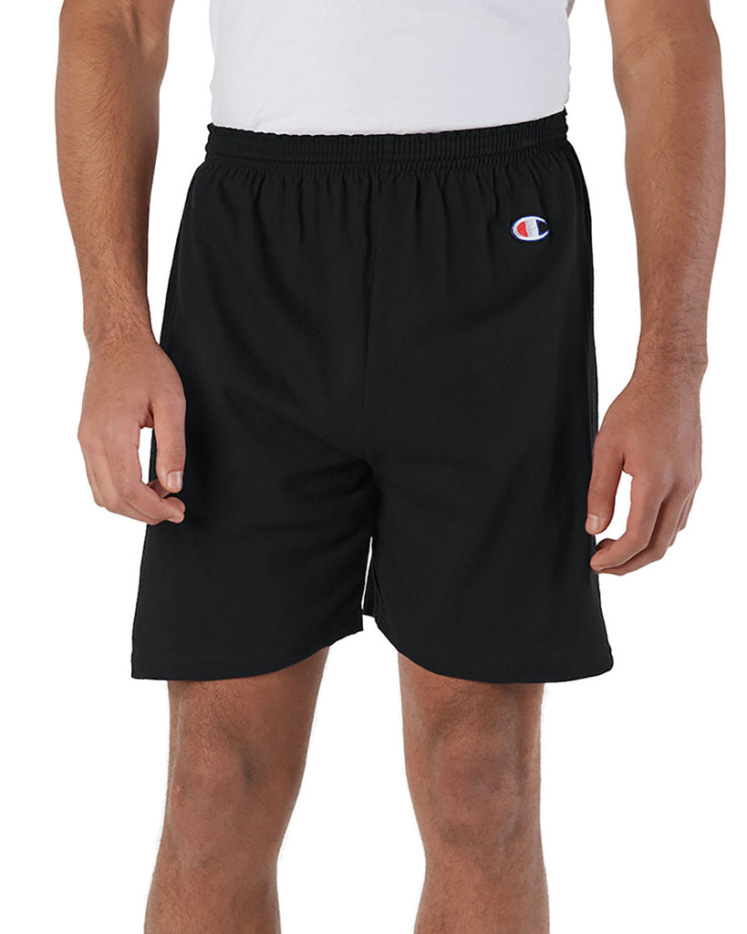 Champion-8187-Adult Cotton Gym Short-BLACK