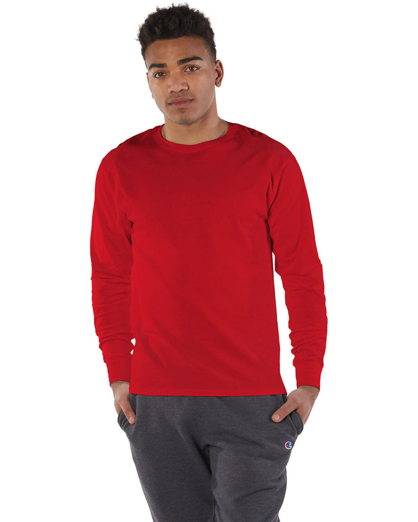 Champion-CP15-Adult Long-Sleeve Ringspun T-Shirt-ATHLETIC RED