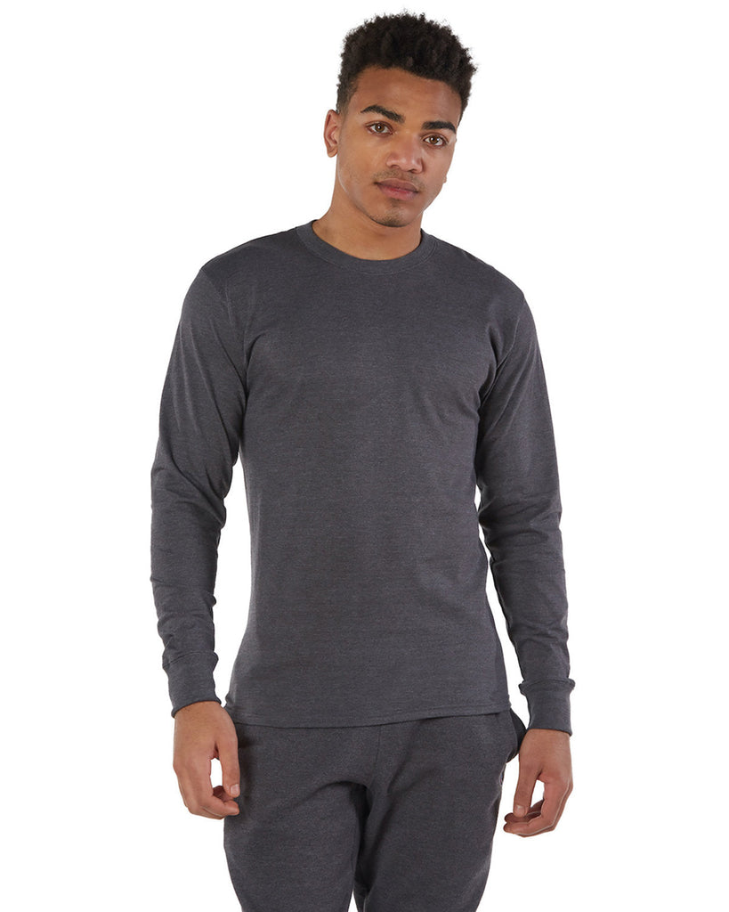 Champion-CP15-Adult Long-Sleeve Ringspun T-Shirt-CHARCOAL HEATHER
