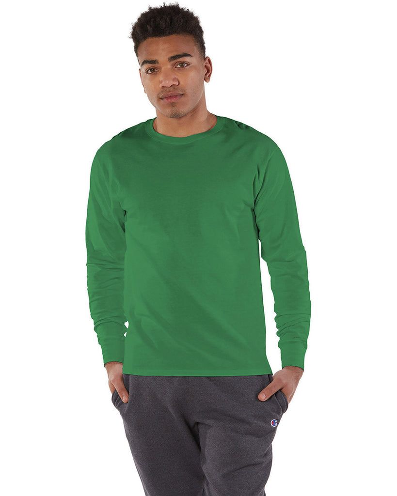 Champion-CP15-Adult Long-Sleeve Ringspun T-Shirt-KELLY GREEN